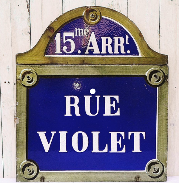 Plaque de rue en lave émaillée